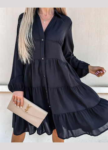 Чорна повсякденний сукня вільна popluzhnaya