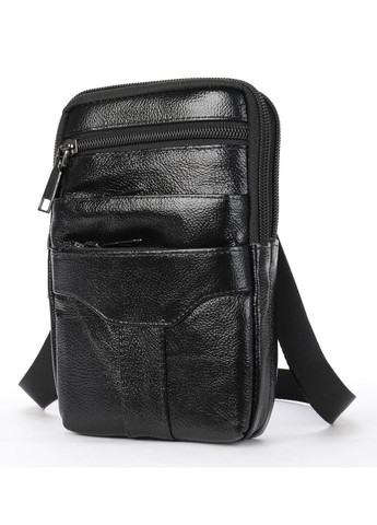 Невелика шкіряна поясна сумка 20359 Чорний Vintage (329146648)