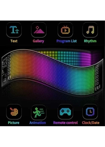 LED панель «Глаза дьявола» 374×92 мм для легкового авто, Bluetooth-управление Matrix (386446711)