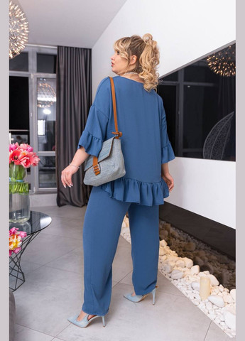 Жіночий костюм-двійка колір блакитний р.48/50 454468 New Trend (290111558)