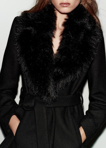 Черное демисезонное Пальто Zara