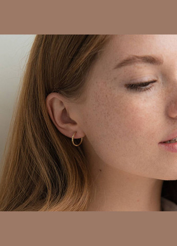 Сережки - кільця в жовтому золоті (1.5 см) с07308 Oniks (315697590)