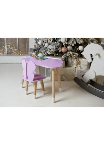 Дитячий столик Хмарка для навчання та ігор (Фіолетовий) та стільчик Метелик (Фіолетовий) No Brand (331639875)