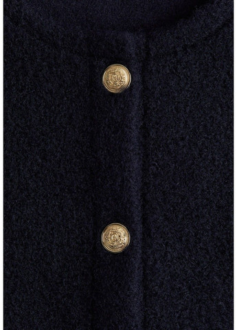 Темно-синий женский женский укороченный жакет из букле н&м (58588) xs темно-синий H&M - демисезонный