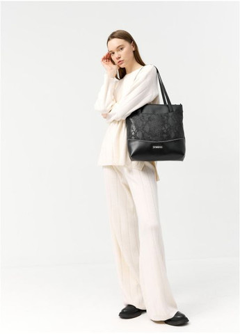 Женская сумка-шоппер Черная с принтом крокодила (976034730) Sambag (360965784)