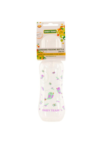 Бутылочка для кормления с силиконовой соской 1121_белый 250 мл Baby Team (322841192)