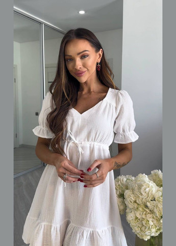 Білий повсякденний сукня кльош Garna однотонна