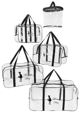 Набор из прозрачных сумок в роддом (S, M, L, XL + органайзер) Mommy Bag (280942029)