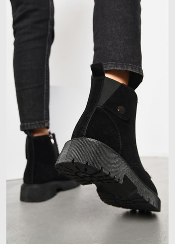 Черевики жіночі зимові чорного кольору на хутрі Let's Shop (307355665)