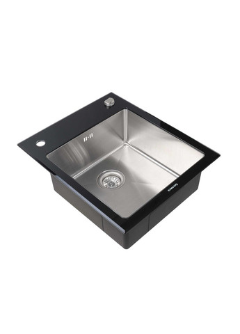Кухонна мийка Handmade BLACK GLASS 600x510x200 Platinum (269795660)