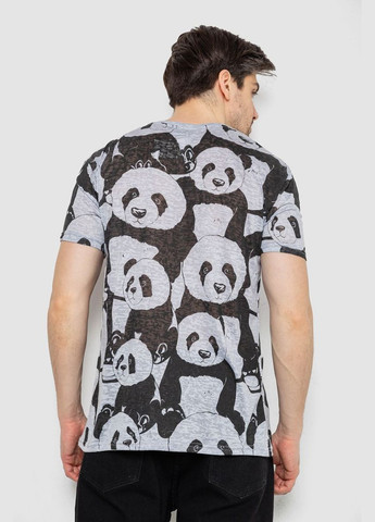 Серая футболка мужская с принтом синяя размер l (sku_244r6034) с коротким рукавом No Brand