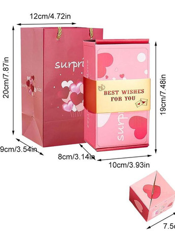 Подарочная коробка с вылетающими кубиками на день рождения на 20 кубиков на день рождения No Brand (293347491)