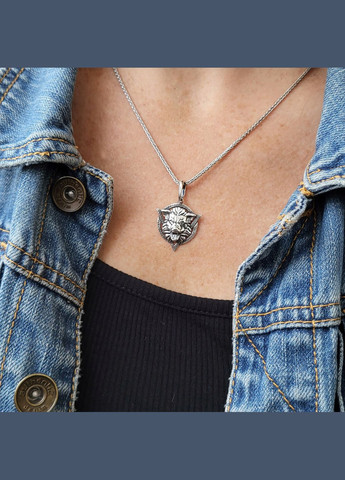 Срібна підвіска оберіг амулет Вовк чорнене срібло 925 проби (АРТ.89031ч) 3.30г No Brand (306741215)