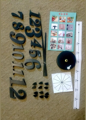 3D Годинник настінний чорний до 1 метра Арабські цифри серця Б230-37 No Brand (302242355)