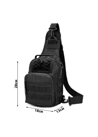 Тактическая нагрудная сумка Sling однолямочная через плечо Black Primo (266341211)