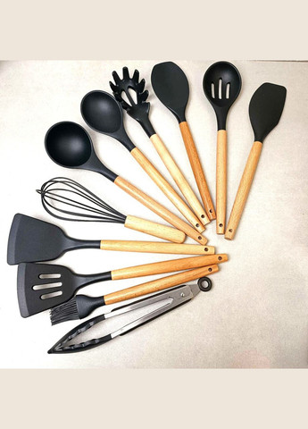 Кухонные принадлежности 12 предметов чёрного цвета Kitchen Set Kitchen Art (303211918)