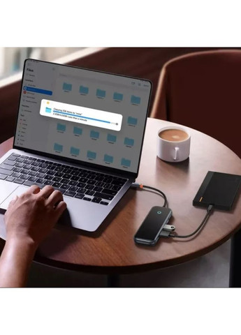 USB-хаб Type-C HUB Adapter（Type-C to USB3.0*2+USB2.0*1+Type-C PD&Data *1+RJ45*1）Dark Gray (WKJZ010113) Baseus AcmeJoy 5-Port (372676870)