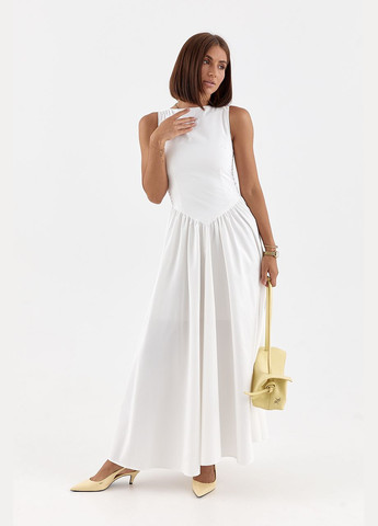 Молочна пишна сукня з корсетним верхом Lurex