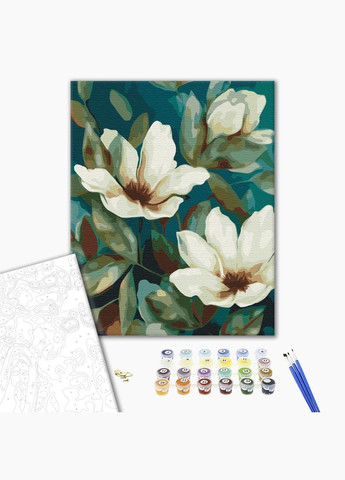 Картина за номерами Ніжність квітів 40x50 Картини у цифрах на полотні Лілії Набір для розпису за номерами BS52168 Brushme (308988300)