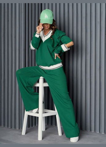 Зелений вільний костюм із вирізами ISSA PLUS (279559110)