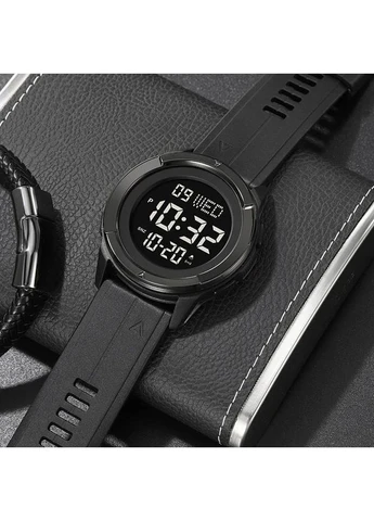 Наручні годинники Skmei 2047BKWT чорні з будильником і підсвіткою No Brand (400977013)