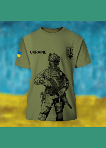 Хаки (оливковая) мужская футболка солдат Яскраво