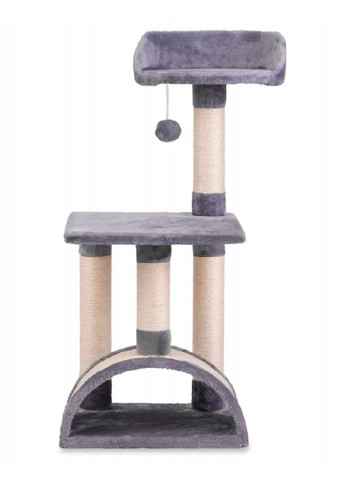 Кігтеточка дряпка котячий дім лежак дерево ігрова зона підлогова для кішок котів з тунелем 83 см (478475-Prob) Сіра Unbranded (306582800)