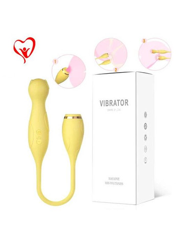 Двусторонний гибкий многофункциональный вибратор 3в1 - Желтый - Вибраторы Lilo (370611762)