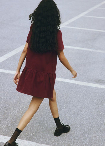 Бордовое праздничный платье H&M однотонное