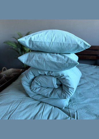 Постільна білизна Washed Cotton Півтораспальна 150 x 220 Варена бавовна Мятна 50 х 70 No Brand (307355964)
