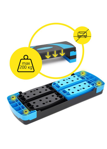 Степ-платформа 3-ступінчаста 78 х 29 х 10-20 см Black/Blue Cornix XR-0186 (275654243)