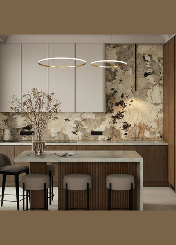 Бронзова кільцева світлодіодна подвійна люстра 60+80см «Circle» (52-9833-2B BRONZE LED (600+800)) No Brand (370071061)