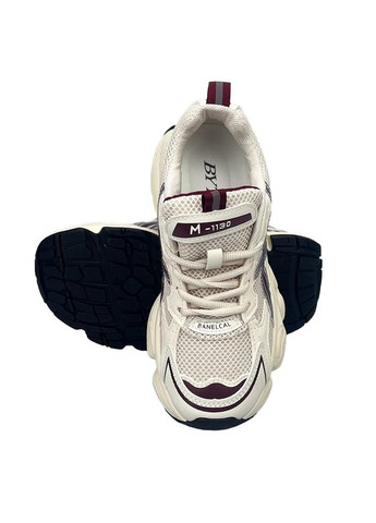 Кросівки жіночі на платформі біло-бордові 20802-6 No Brand (285764604)