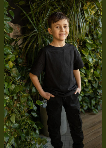 Чорна літня футболка чорна оверсайз для хлопчика IRmAS оверсайз