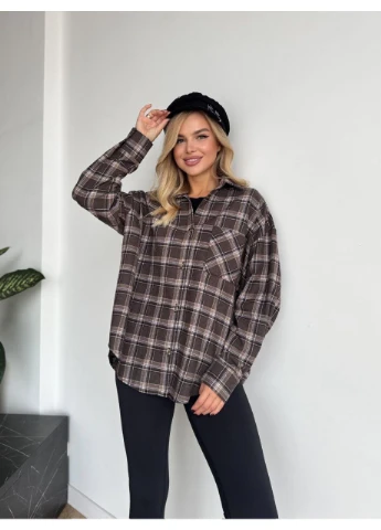 Жіноча фланелева сорочка в клітку Fashion (382225095)