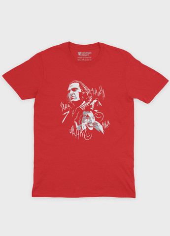 Червона демісезонна футболка для хлопчика з принтом суперзлодія - джокер (ts001-1-sre-006-005-024-b) Modno