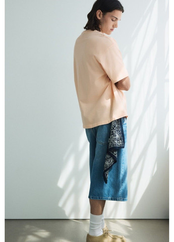 Рожева чоловіча футболка з принтом loose fit н&м (58394) s рожева H&M