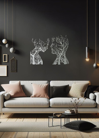 Декоративне панно на стіну, інтер'єрна картина з дерева "Закохана пара", мінімалістичний стиль 35х28 см Woodyard (292013335)