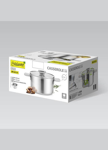 Кастрюля нержавейка с крышкой 24 см, 5.7 л (MR-3521-24) Maestro (334713896)