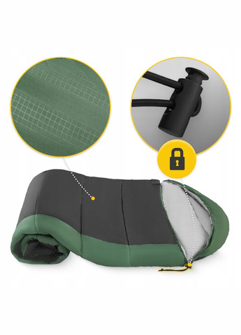 Спальный мешок (спальник) кокон Pro+ 0 ...+10°C R Black/Olive (P-5905973400978) Mountain Goat (301906303)