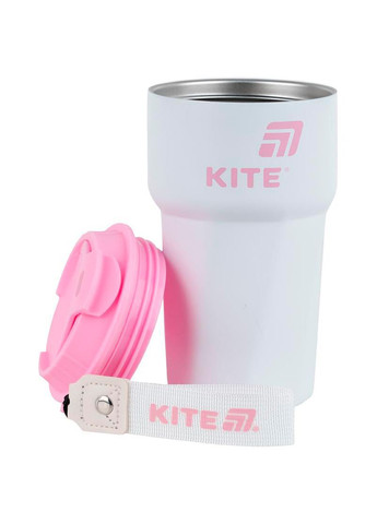 Термокружка 450 мл белая розовая Kite (319843177)