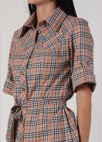 Бежева сорочка-туніка в карту 2 Льва