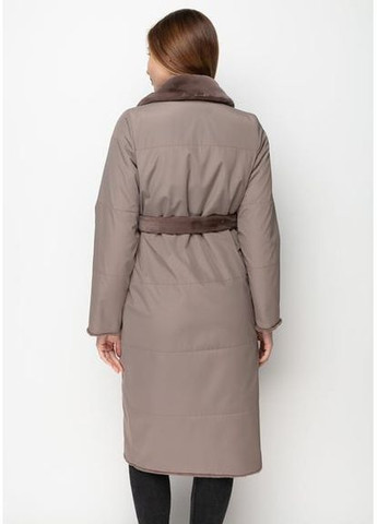 Пальто з Екохутром і Шалевим Коміром 1101M-C Т. беж/ горне ехо SAM Samange (367582221)