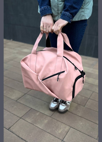 Спортивная розовая сумка женская дорожная Route pink No Brand (290011628)