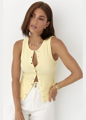 Майка в рубчик на кнопках Lurex — 337701829