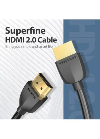 Кабель Тонкий HDMI Portable HDMI 2,0 - 0,5M. Black (AAIBD) Vention Slim (372676462)
