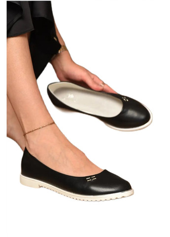 Жіночі жіночі балетки Башили | чорні однотонні без декору штучна шкіра (354321465)