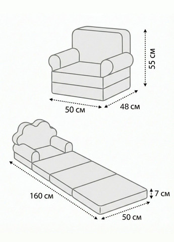 Дитяче крісло іграшка Жабка салатова 4 секції розкладне в ліжко Lalapka (372971790)