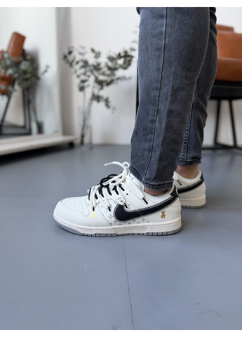 Білі кросівки чоловічі nike sb x louis vuitton x glommy bear white black найк сб данк білі демісезон No Brand