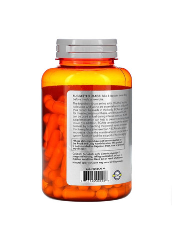 Аминокислота BCAA Sports Branched Chain Amino Acids, 120 капсул Now (294928958)
